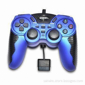 Wired Dual Shock Joypad for Sony's PS2, with Two Analog Sticks, 8-way Directional, 12 Fire Buttons